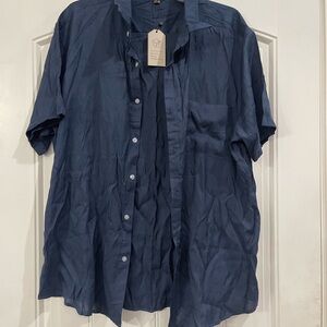 Men's Navy Blue Short Sleeve Shirt